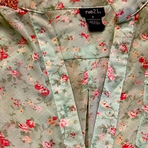 rue 21 see through floral blouse